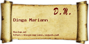 Dinga Mariann névjegykártya